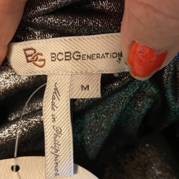 NWT BCBGeneration top is a one-strap bandeau number in metallic pewter. Sexy! - Picture 7 of 7